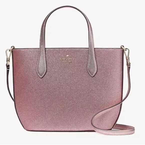 KATE SPADE ♠️ Pink Glimmer Satchel Crossbody Bag Purse Tote - Picture 10 of 14
